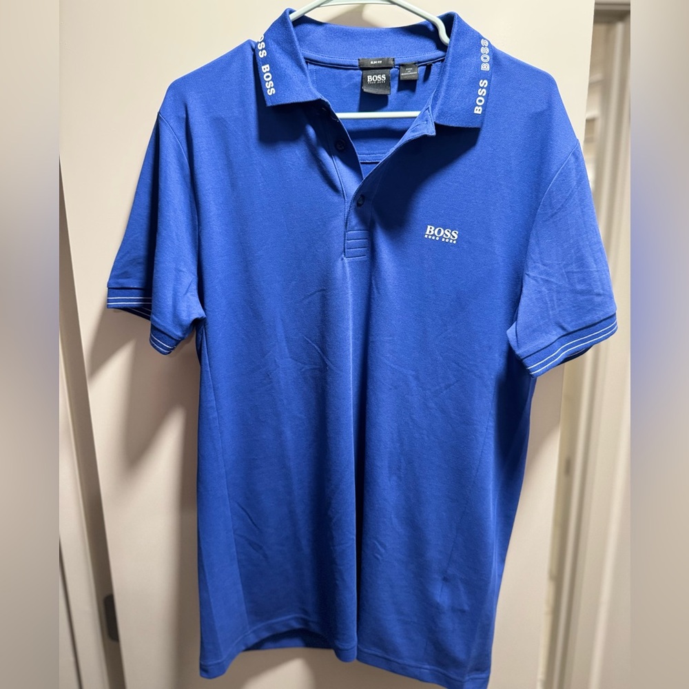 HUGO BOSS Polo Shirts Men Blue | Size - L